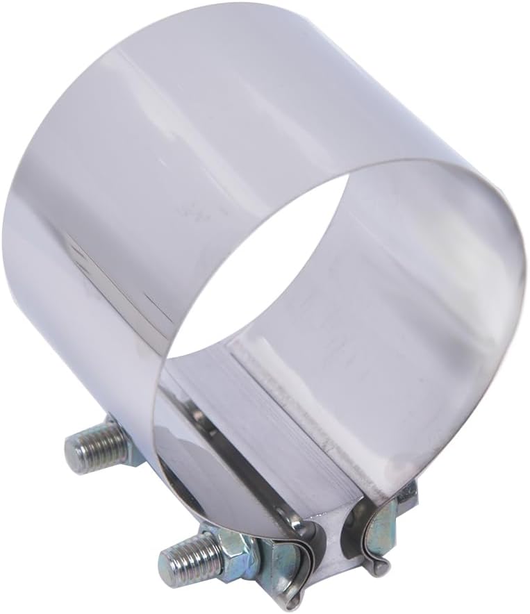 eLifecenter 4" Stainless Exhaust Clamp, ID 4 Inch Butt Lap Joint Muffler Band Clamp Sleeve - Image 1